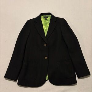 Lands End Size 10T Jacket Black Preppy Academia School College Wool Blend Casual